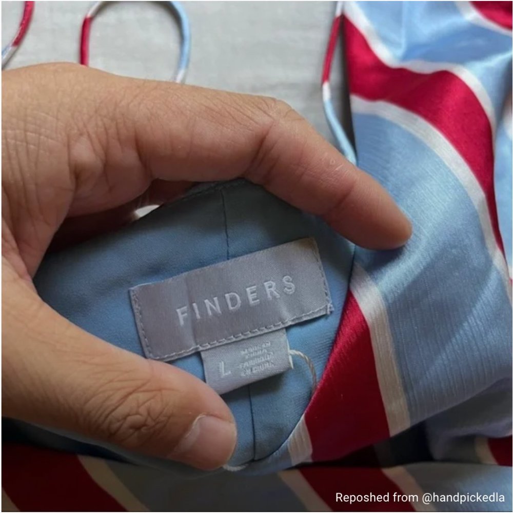 NWT Finders Keepers - blue red stripe wrap tank top - Picture 3 of 6